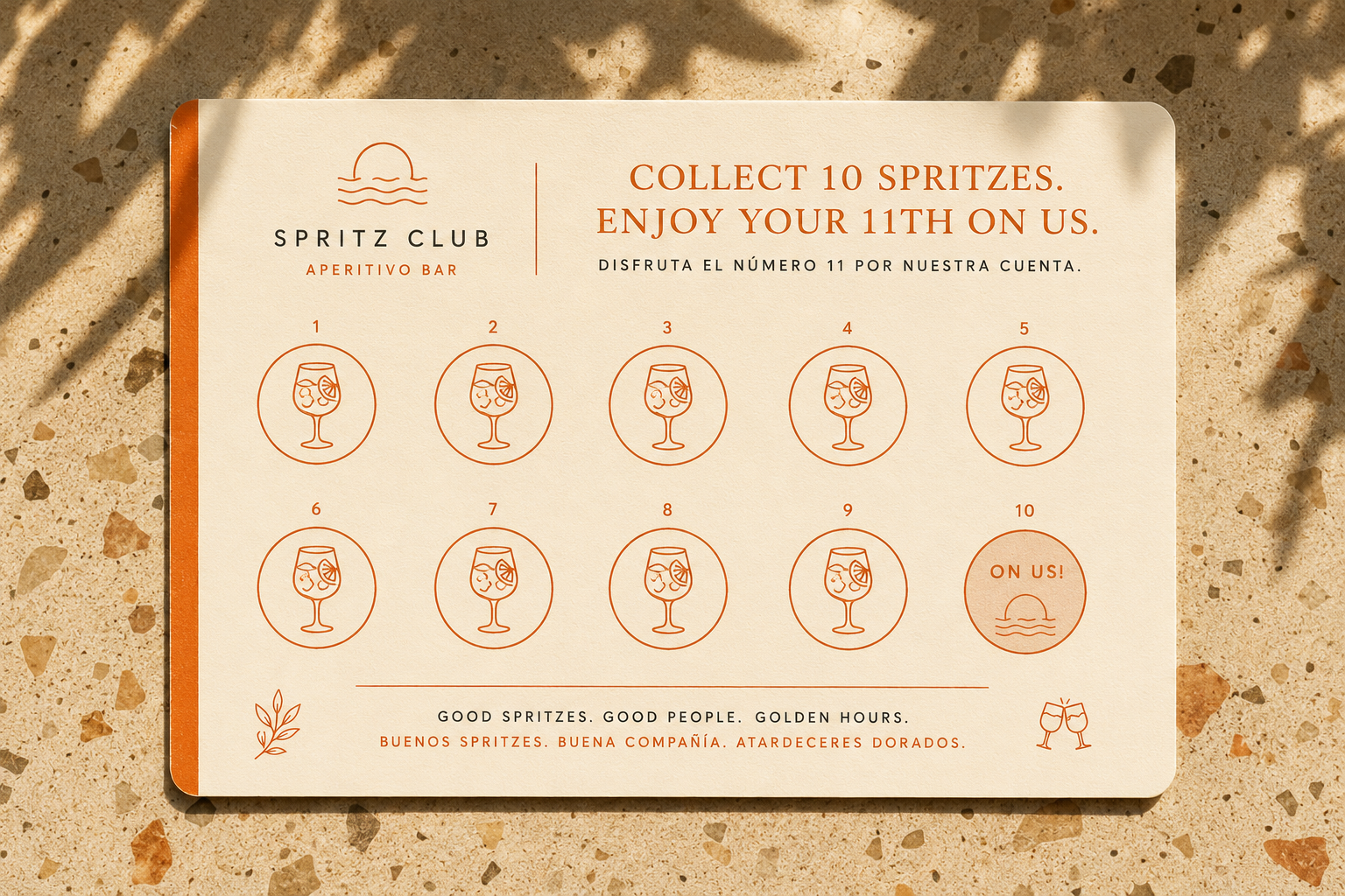 Spritz Club loyalty punch card